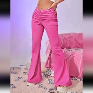 NEW Pink Flare Wide Leg Yoga Pants. Size Small.